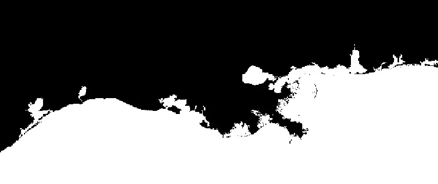 A binary ocean mask in the U.S. Gulf Coast before and after updating sea level.