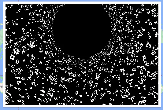 Conway's Game of Life in a weird circular projection